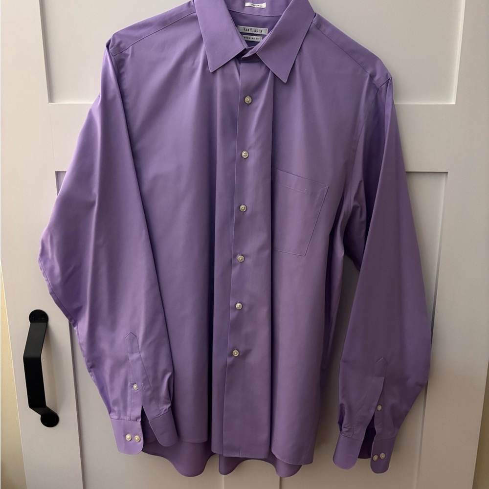 Men's Van Heusen Long-Sleeve Purple Dress Shirt